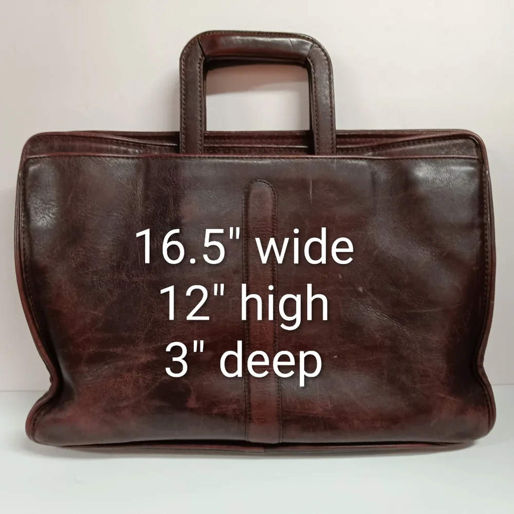 USA Genuine Leather Distressed Portfolio Briefcase Attache' Vintage